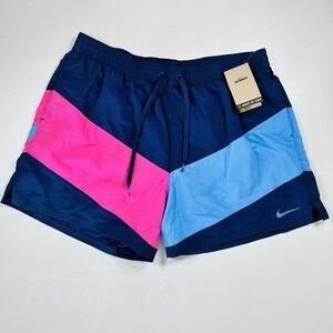 Nike Men's Move to Zero Blue Swim Trunks Shorts Size XL Blue And Pink